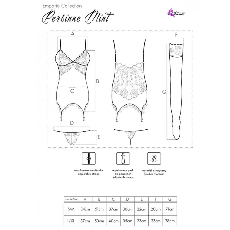 LIVCO CORSETTI FASHION - PERSINNE MIT EMPORIO CORSET + PANTIES + STOCKINGS SET
