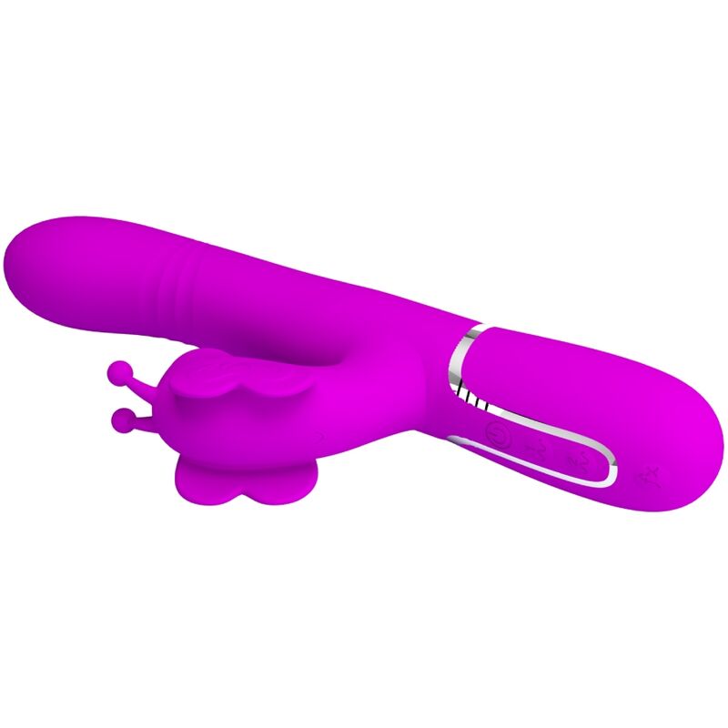 4-in-1 multifunctional rabbit vibrator with fuchsia butterfly