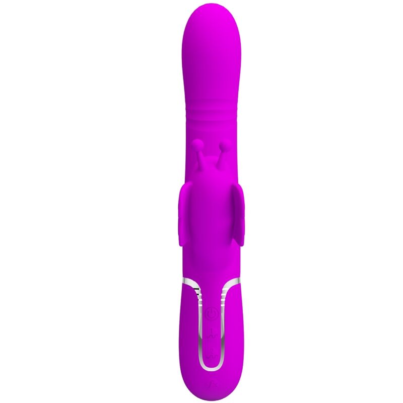4-in-1 multifunctional rabbit vibrator with fuchsia butterfly