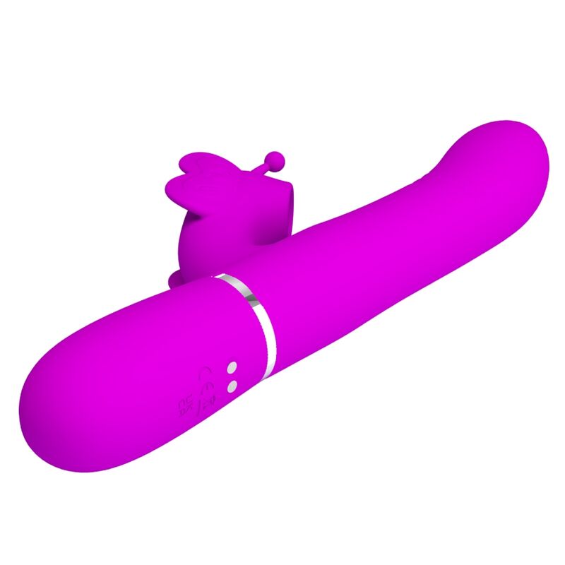 4-in-1 multifunctional rabbit vibrator with fuchsia butterfly