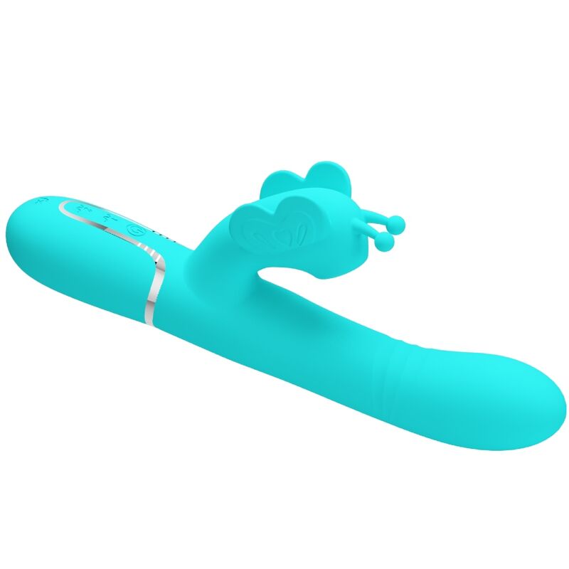 4-in-1 Multi-Function Rabbit Vibrator Butterfly Aqua Green
