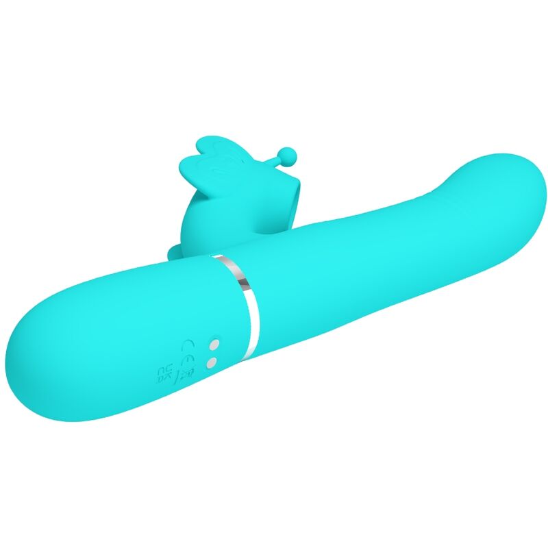 4-in-1 Multi-Function Rabbit Vibrator Butterfly Aqua Green