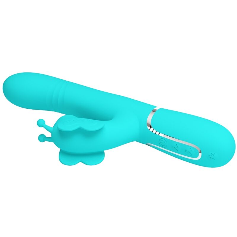 4-in-1 Multi-Function Rabbit Vibrator Butterfly Aqua Green