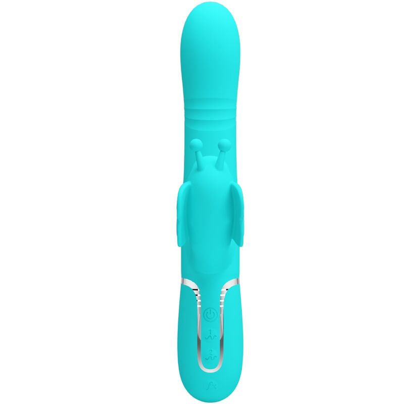 4-in-1 Multi-Function Rabbit Vibrator Butterfly Aqua Green