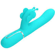 4-in-1 Multi-Function Rabbit Vibrator Butterfly Aqua Green