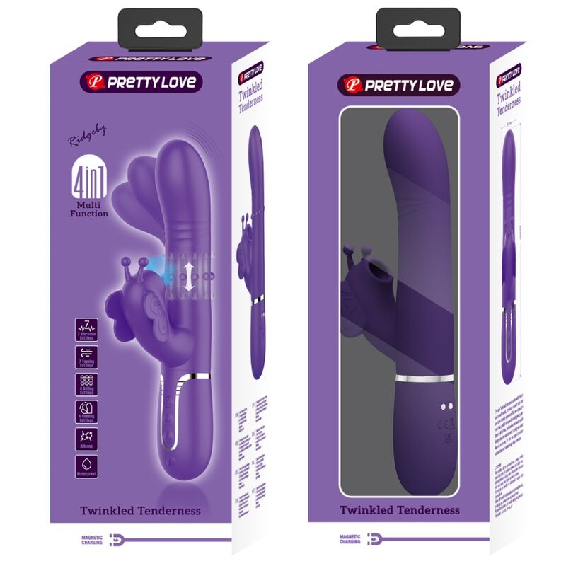 4 in 1 Multi-Function Rabbit Vibrator Purple Butterfly
