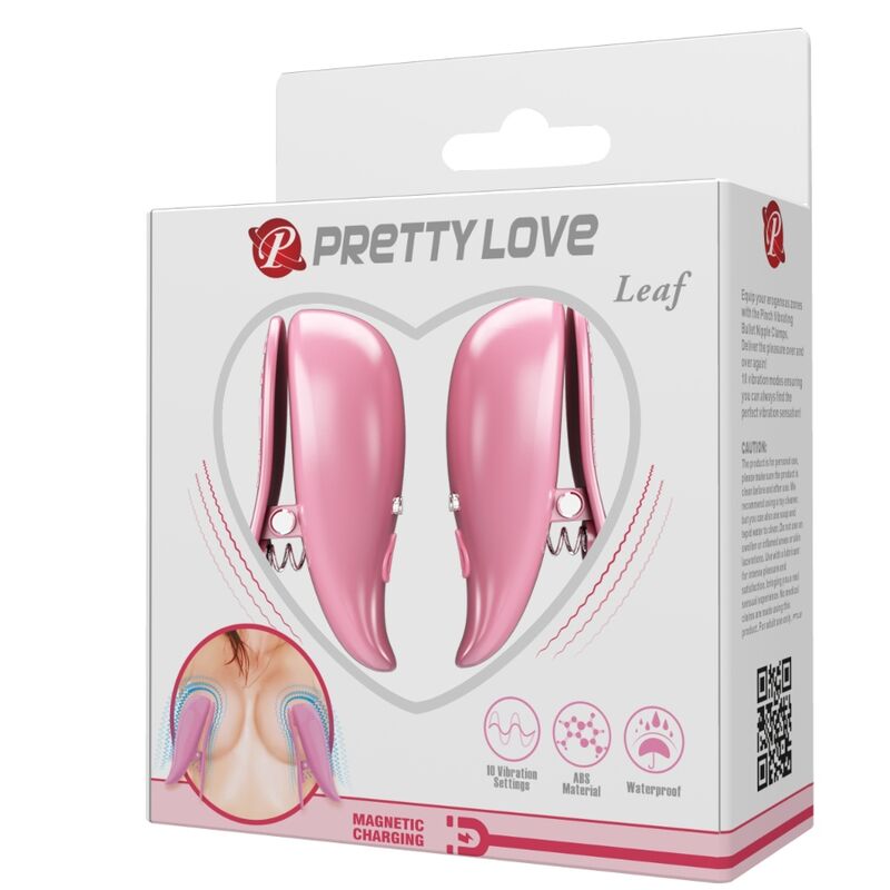 Leaf Vibrating Nipple Clamps Pink