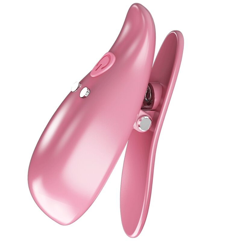 Leaf Vibrating Nipple Clamps Pink