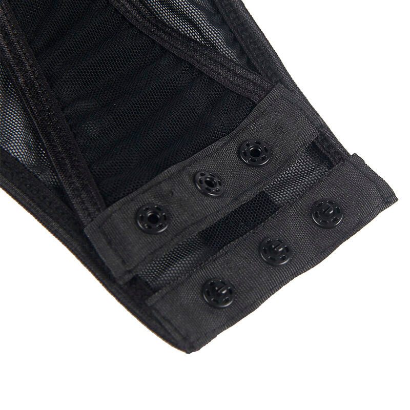 SUBBLIME - TEDDY WITH GARTER, CHEST DETAIL, BLACK, L/XL