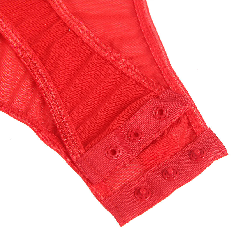 SUBBLIME - TEDDY WITH GARTER, RED CHEST DETAIL, L/XL