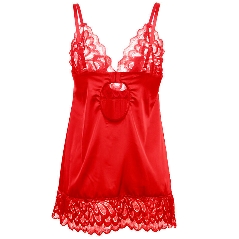 Babydoll satinado con encaje red s/m
