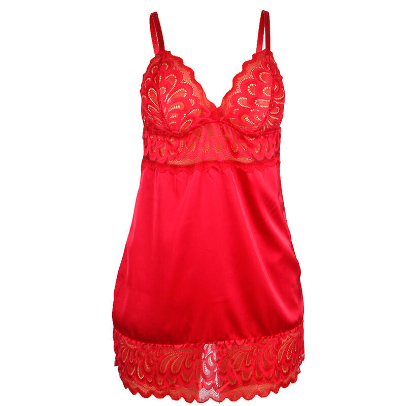 Babydoll satinado con encaje red s/m