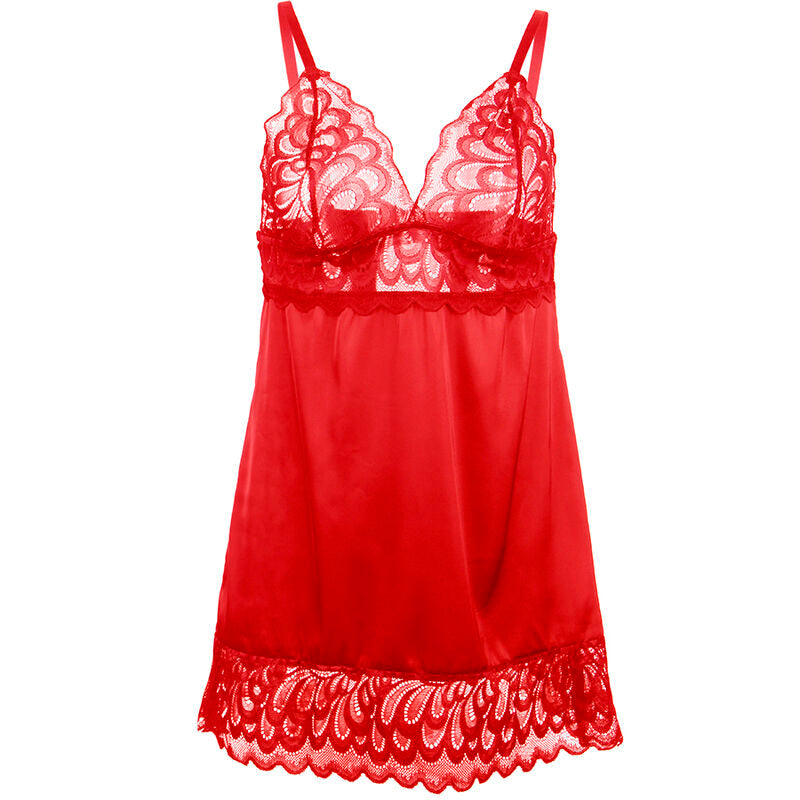 Babydoll satinado con encaje red s/m