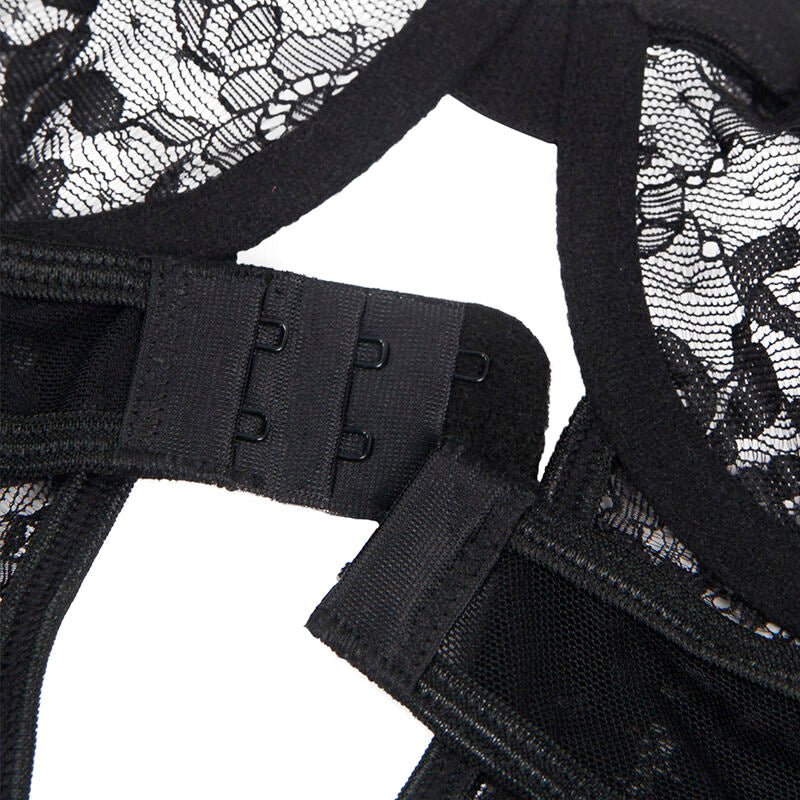 SUBBLIME - TEDDY BAG WITH GARTER, LACE DETAIL AND BLACK STRIPES, S/M