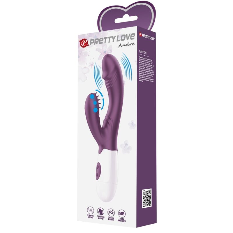 Andre Rabbit Vibrator &amp; G-Spot Stimulator Purple