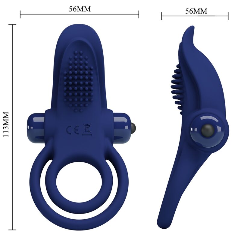 Bronson double ring with blue vibration
