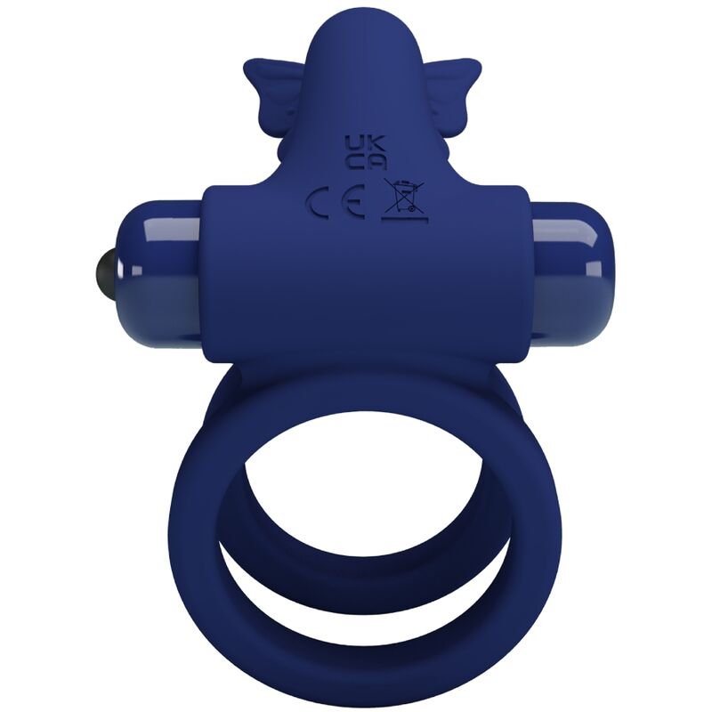 Jamele Double Ring with Vibration &amp; Blue Butterfly Stimulator