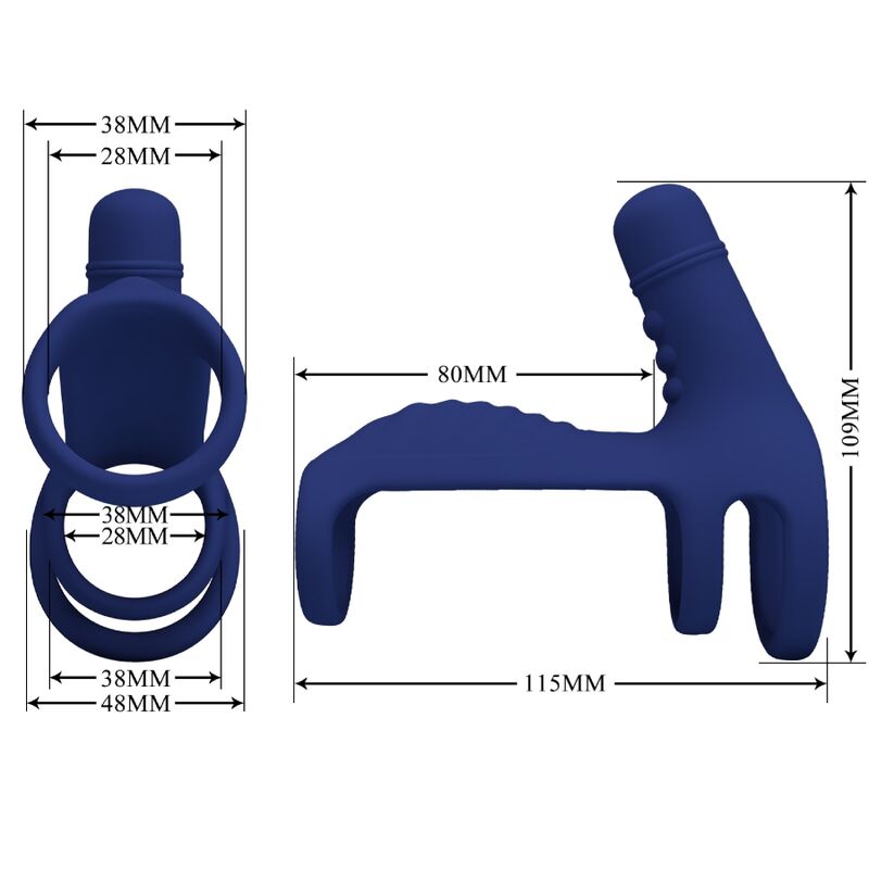 Elish Vibrating Ring with Blue Extension