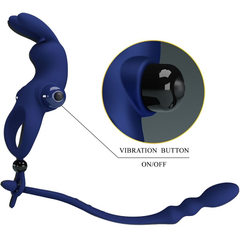 Ayad rabbit vibrating ring with blue plug