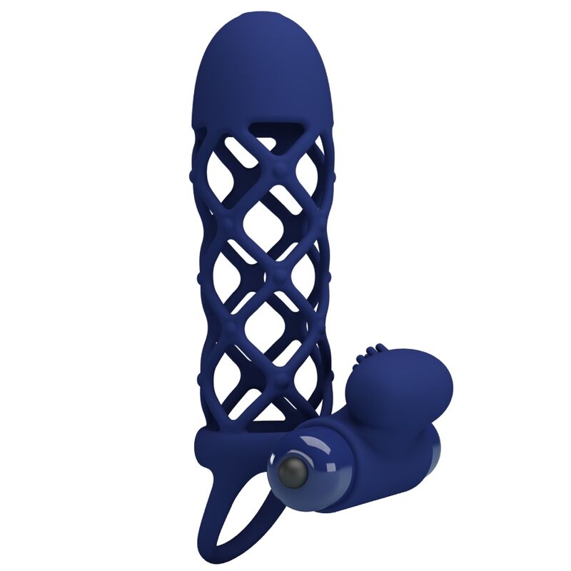 Giann vibrating ring with blue silicone sleeve