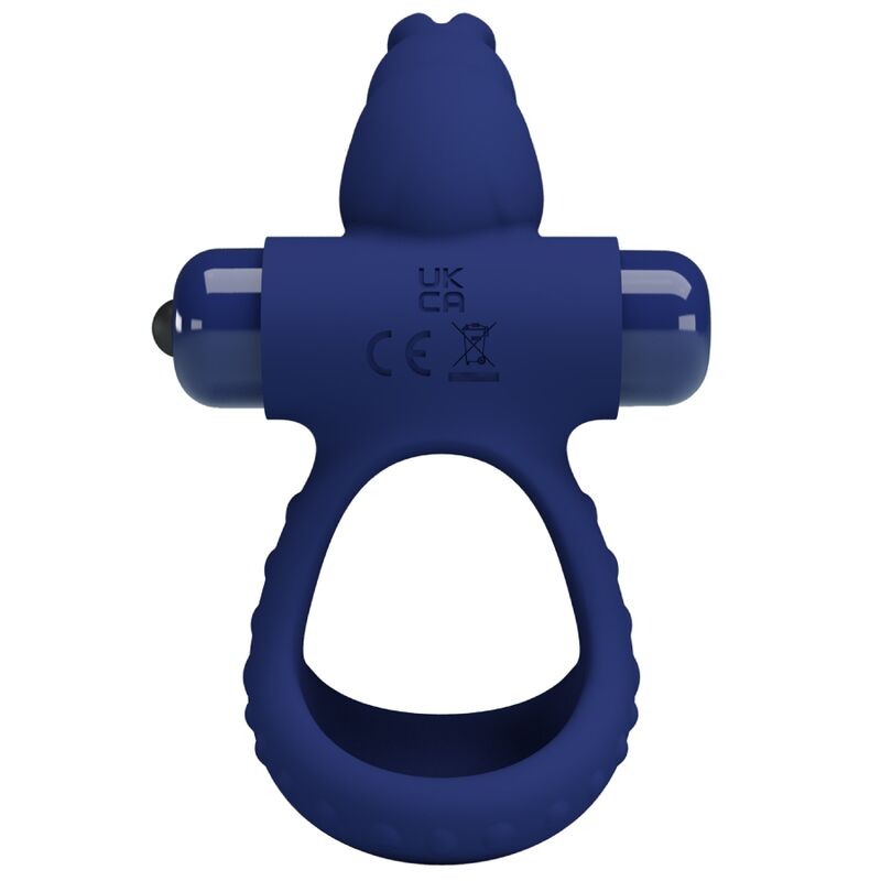 Luchito double vibrating rabbit ring blue