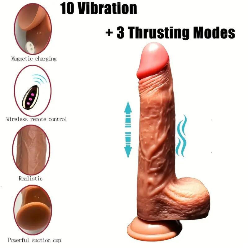Realistic Dildo Vibrator &amp; Remote Control 22.5 cm