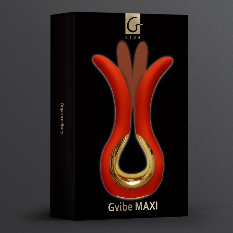 Gvibe maxi vibrator with two flexible tips coral