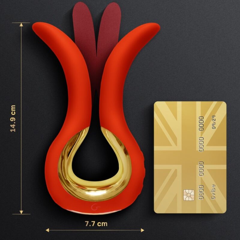 Gvibe maxi vibrator with two flexible tips coral