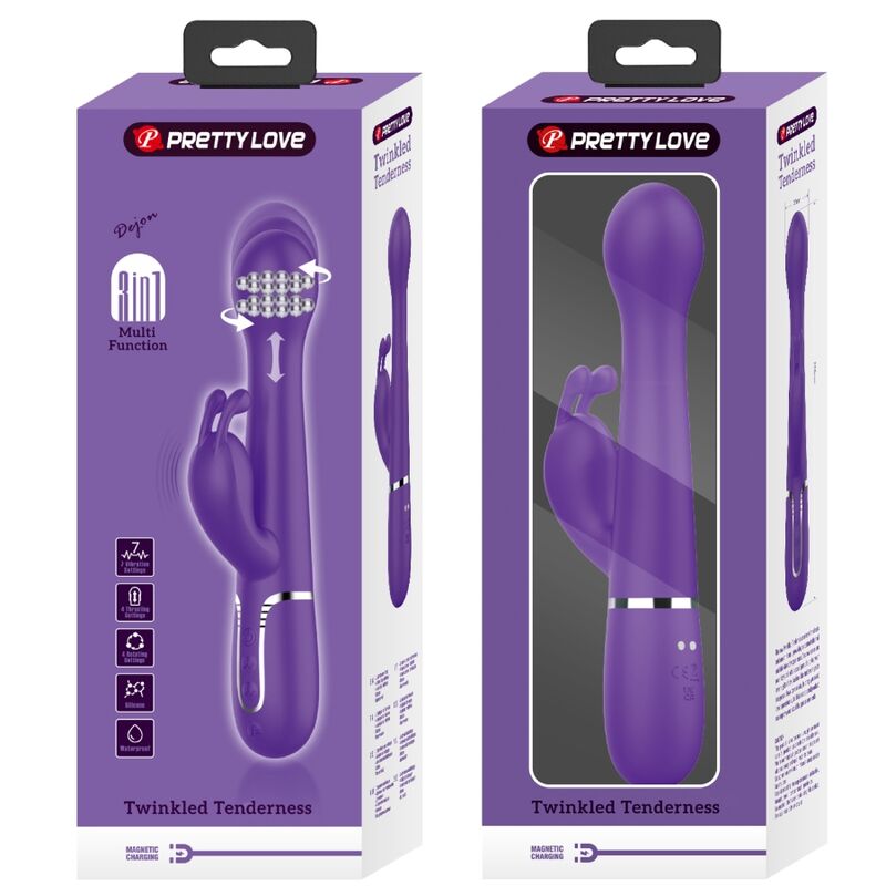 Dejon 3-in-1 multifunctional rabbit vibrator purple