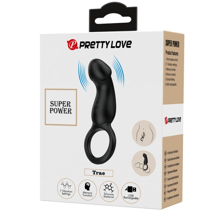 PRETTY LOVE - TRAE VIBRATING RING WITH STIMULATOR BLACK