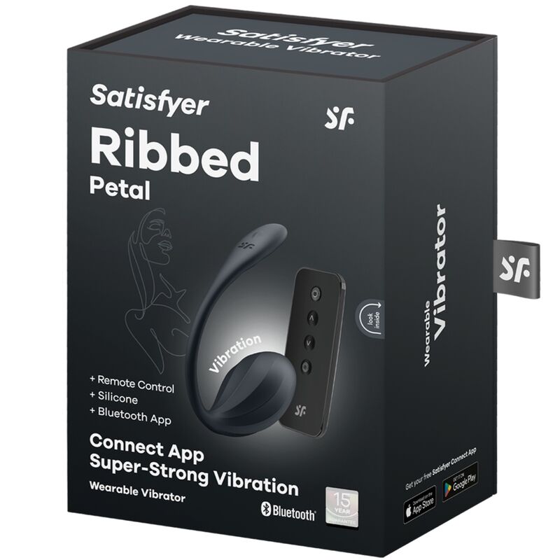 Ribbed Petal Black G-Spot Stimulator Remote Control Free App
