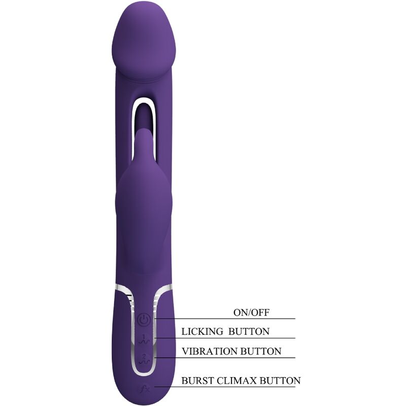 PRETTY LOVE - KAMPAS RABBIT 3-IN-1 MULTIFUNCTIONAL VIBRATOR WITH PURPLE TONGUE