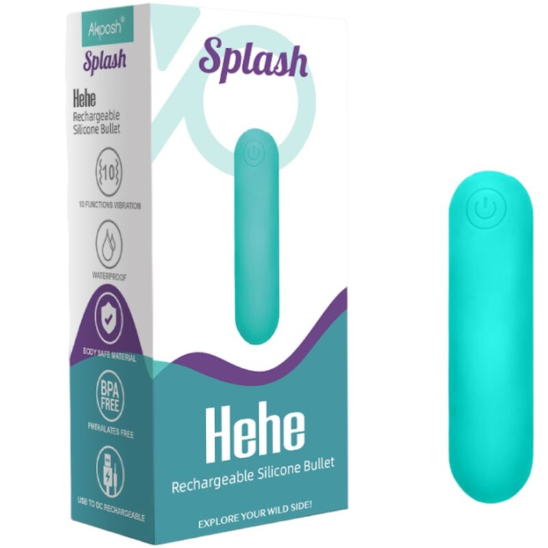 Splash hehe silicone bullet vibrator 10 vibrations 65 x 15 cm green
