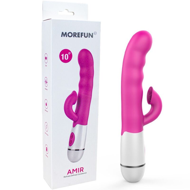 Amir multifunctional vibrator with stimulating tongue 16 speeds pink