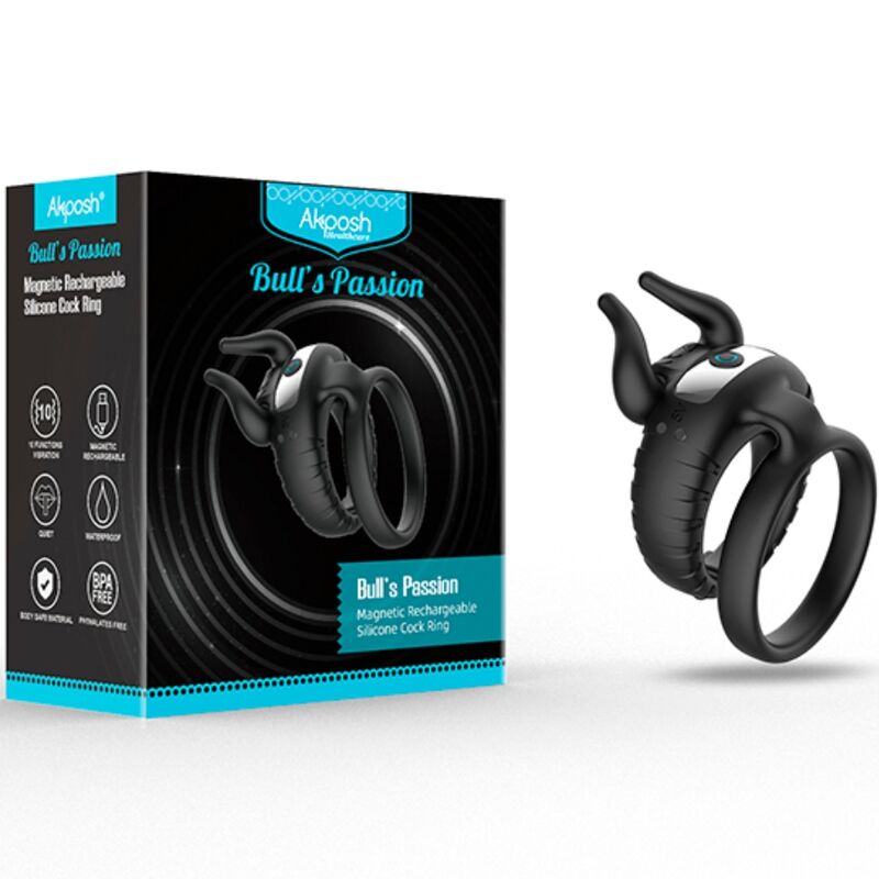 Bull's Passion 10-speed vibrating ring black