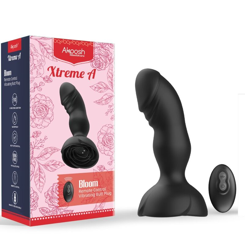 ARMONY - EXTREME A BLOOM PINK VIBRATOR AND BLACK REMOTE CONTROL ANAL PLUG
