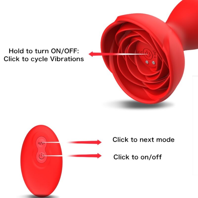 ARMONY - EXTREME A BLOOM PINK VIBRATOR AND RED REMOTE CONTROL ANAL PLUG