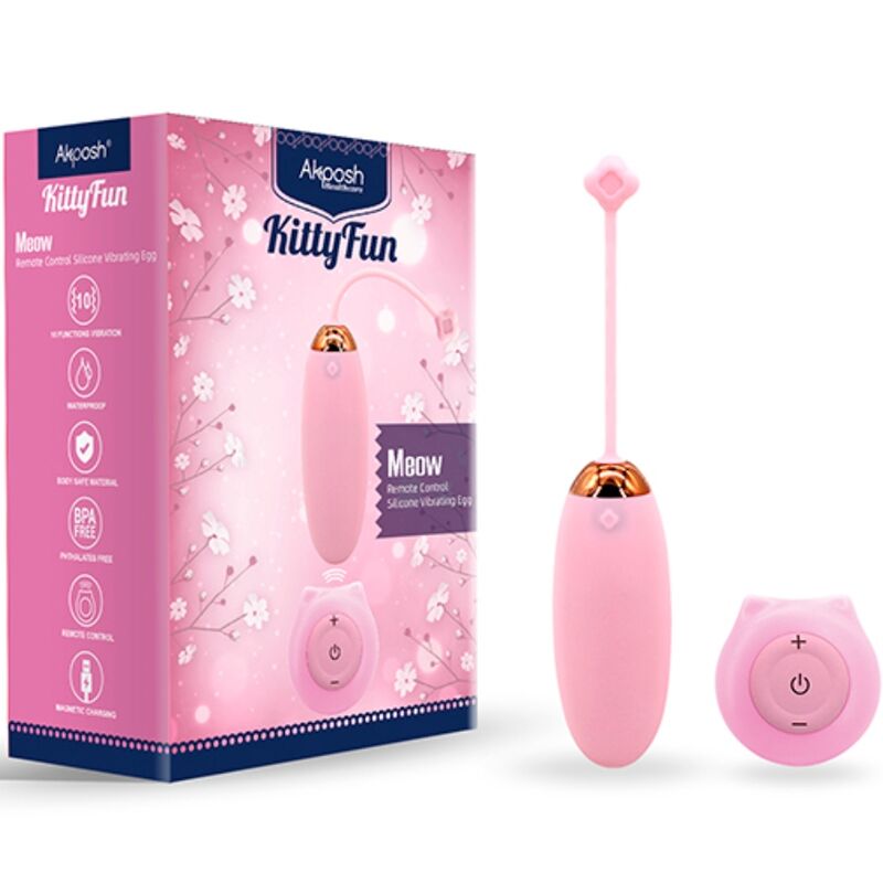 Kitty Fun Egg Vibrator Remote Control 10 Vibrations Pink