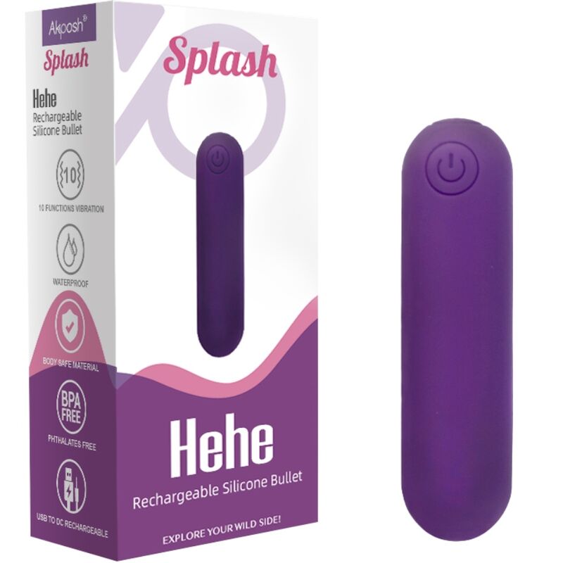 Splash hehe silicone bullet vibrator 10 vibrations 65 x 15 cm purple