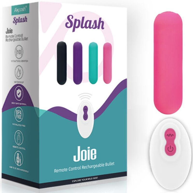 Splash joie vibrator bullet remote control silicone 10 vibrations 75 x 19 cm pink