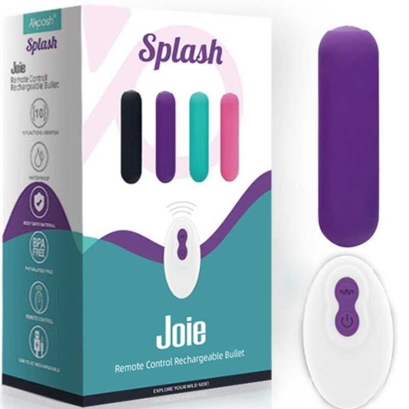 Splash joie vibrator bullet remote control silicone 10 vibrations 75 x 19 cm purple