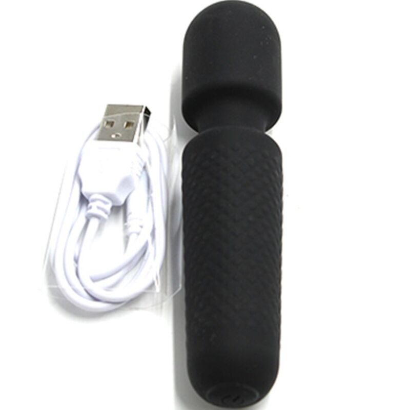 Your Magic Rechargeable Massager &amp; Vibrator 10 Vibrations Wand Dots Black