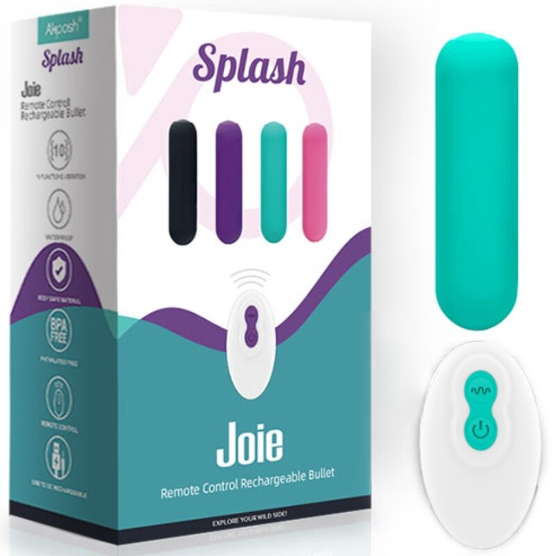 Splash joie vibrator bullet remote control silicone 10 vibrations 75 x 19 cm green