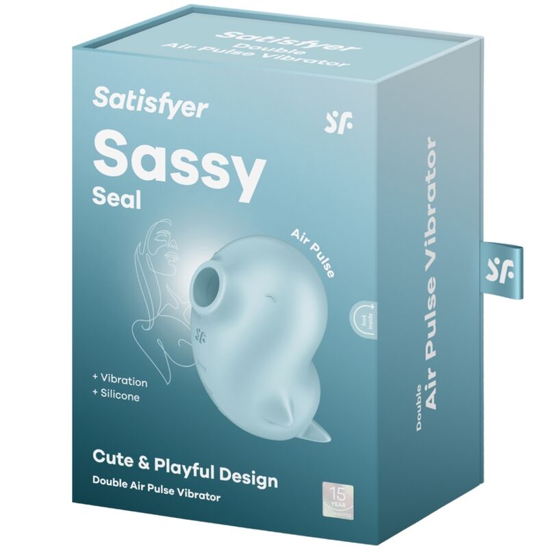 SATISFYER - SASSY SEAL BLUE STIMULATOR AND VIBRATOR