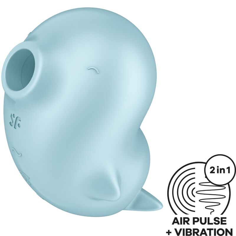 SATISFYER - SASSY SEAL BLUE STIMULATOR AND VIBRATOR