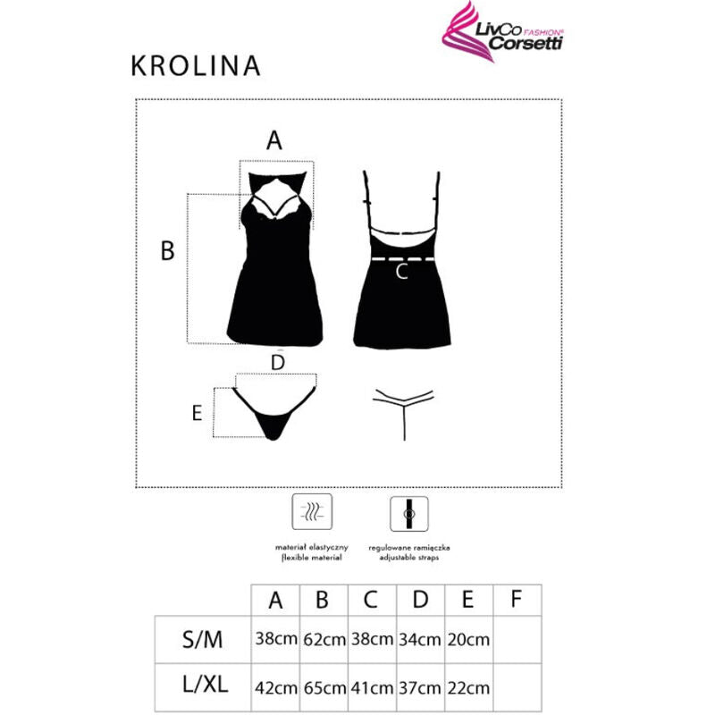 Krolina lc 90734 shirt + tanga black s/m