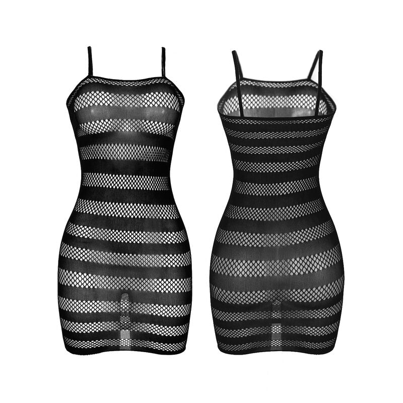 SUBBLIME - 951733 BLACK STRIPED MESH DRESS ONE SIZE