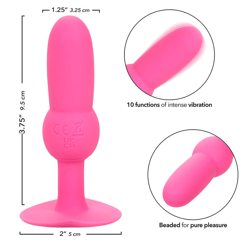 First time anal probe beaded plug 10 vibrations pink