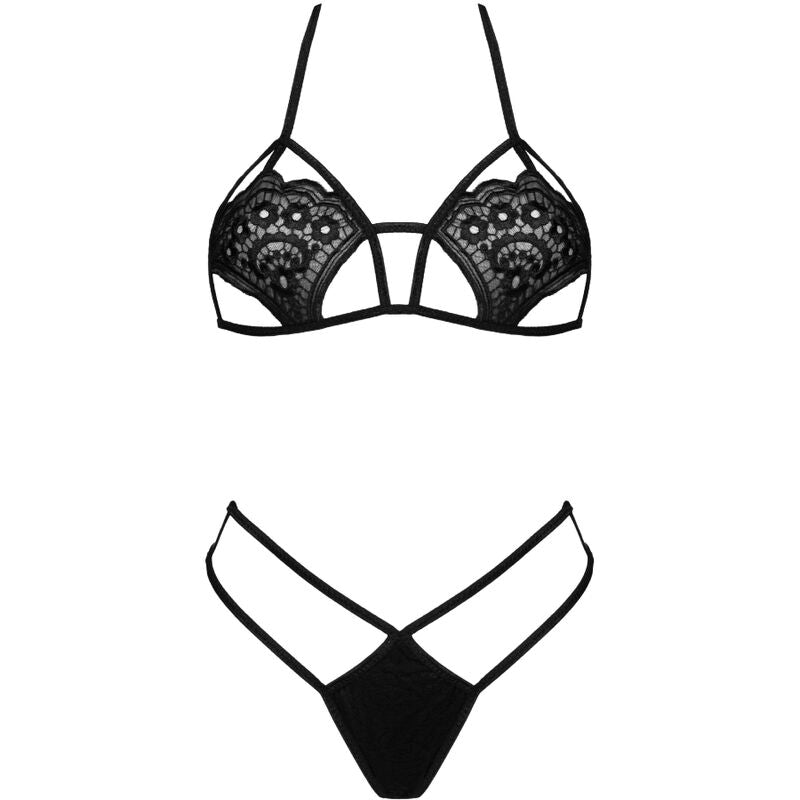 Jimena lc 20216 bra + thong black one size