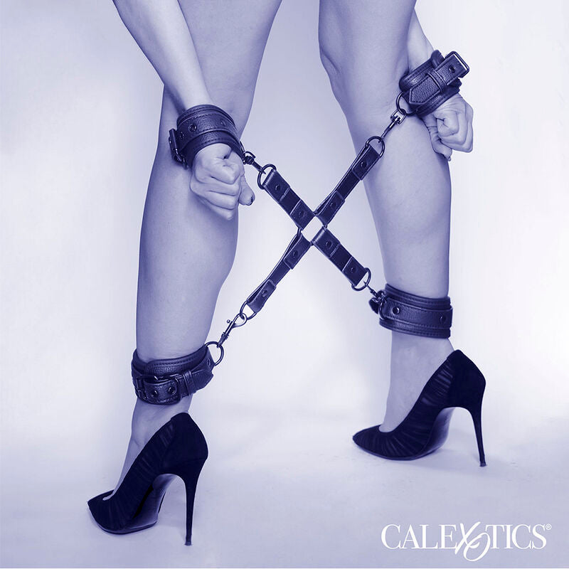 CALEXOTICS - NOCTURNAL CONNECTOR TIE HOG LEATHER ADJUSTABLE BLACK